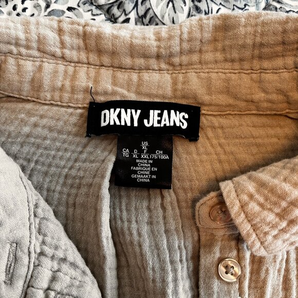 DKNY - short sleeve woven cotton - Cream colour - Size XL - Picture 5 of 5